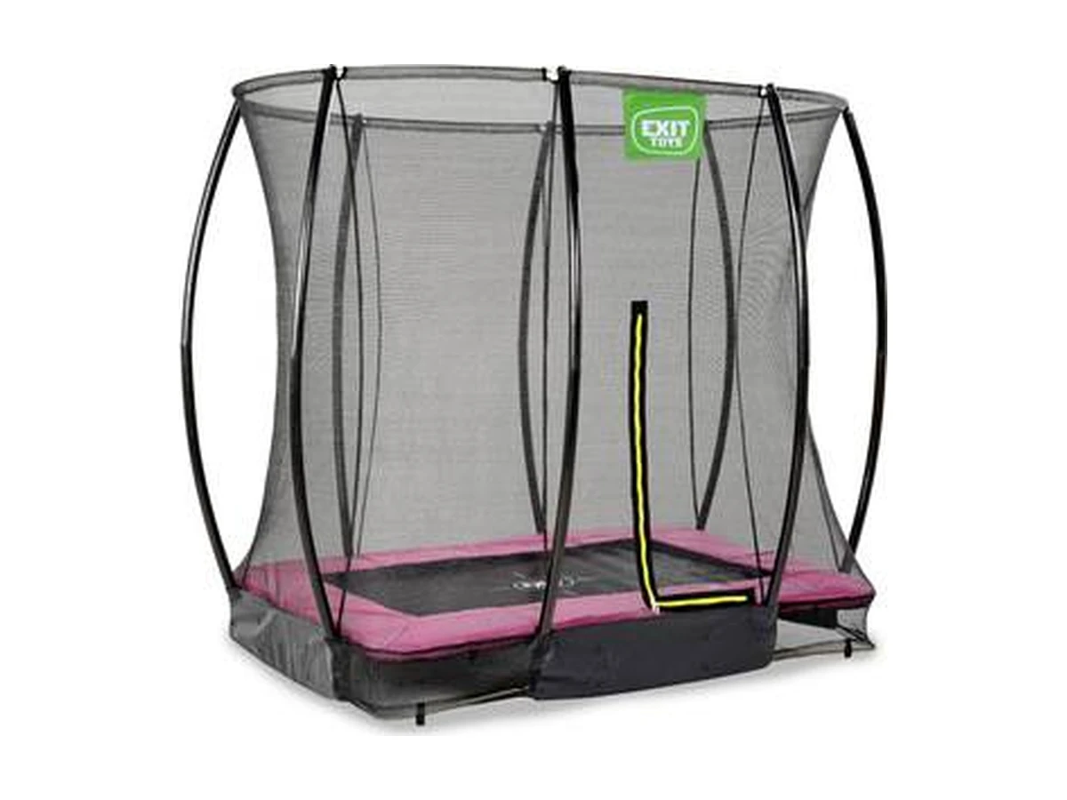 EXIT Silhouette nedgrävd studsmatta 153 × 214 cm med nät, rosa