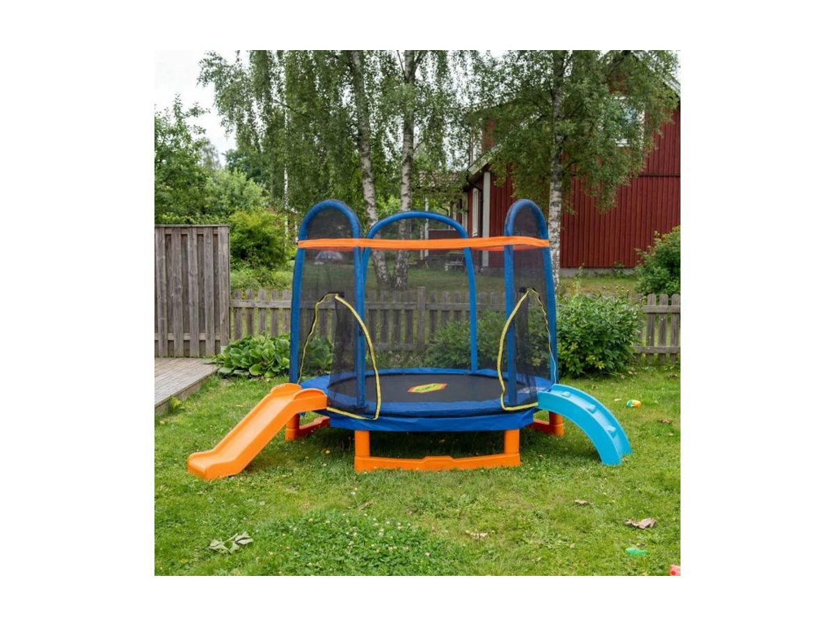Bedly sexkantig studsmatta 220 cm med skyddsnät